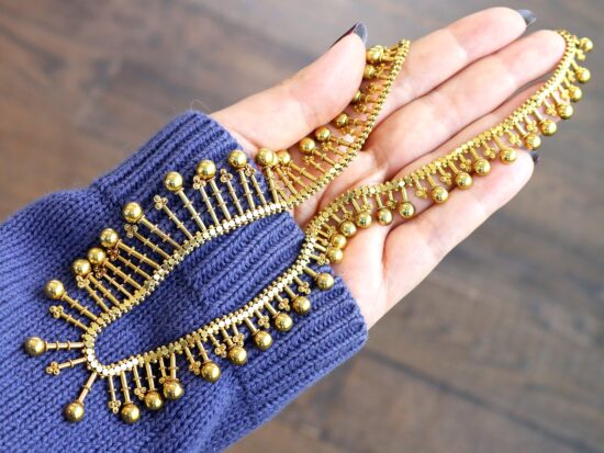 Gold Fringe Necklace Detail