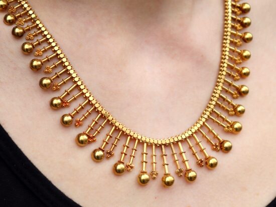 Gold Fringe Wearing Detail