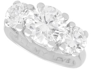Vintage 4.49ct Diamond and Platinum Trilogy Ring