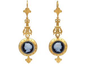 French Pearl Cameo Earrings