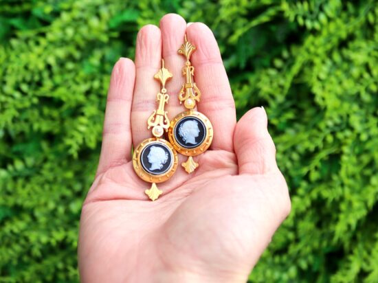 Opposing Cameo Portrait Earrings
