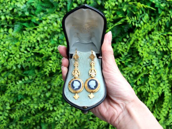 Cameo Drop Earrings In Box