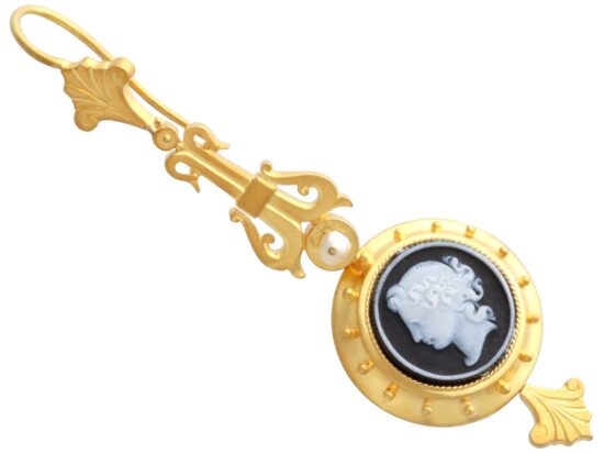 Antique Cameo Drop Earrings