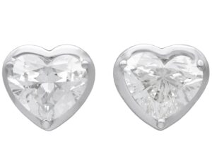 4.02ct Heart Diamond Stud Earrings