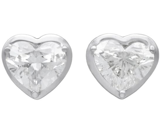 4.02ct Heart Diamond Stud Earrings