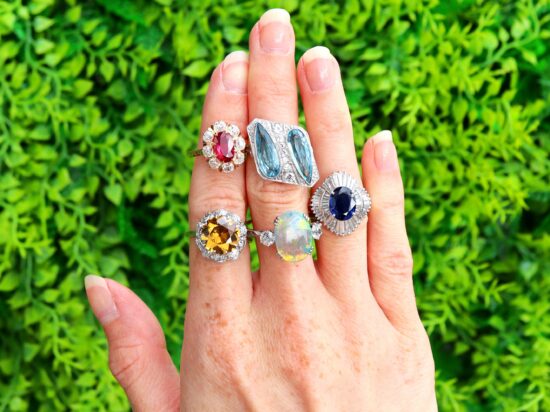 Gemstone Rings On Hand