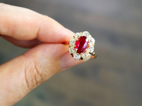 French Ruby Cluster Ring