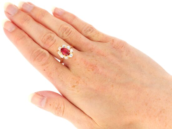 Ruby Ring Worn On Hand