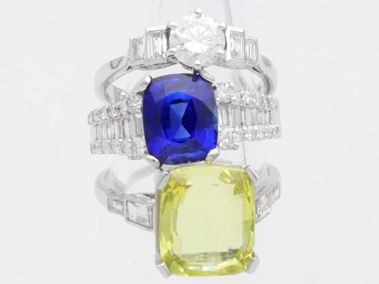 Sapphire and Diamond Engagement Rings
