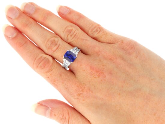 Sapphire Ring Worn On Hand