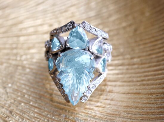 Triangular Aquamarine Detail