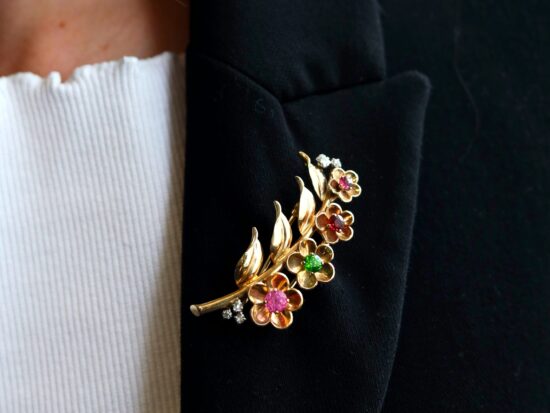 Brooch Worn On Jacket