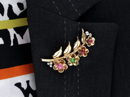 Wearing Cartier Brooch