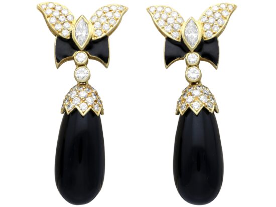 Vintage Black Onyx Earrings