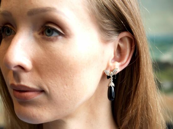 Onyx Earrings Worn Image