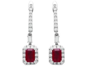 Ruby Diamond Drop Earrings