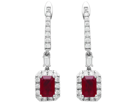 Ruby Diamond Drop Earrings