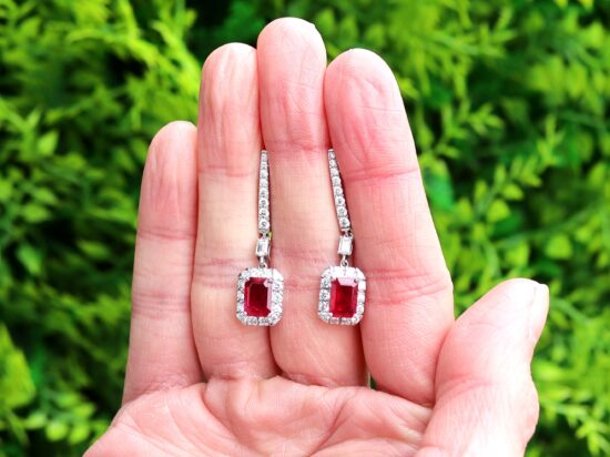2.00ct Ruby Earrings Front