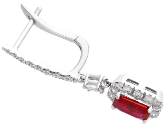 Platinum Ruby Drop Earrings