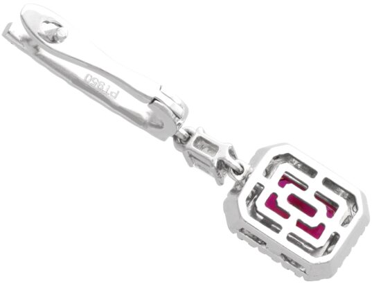 Ruby Diamond Cluster Earring Reverse