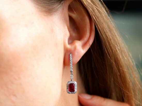 Luxury Earrings Wearing Image
