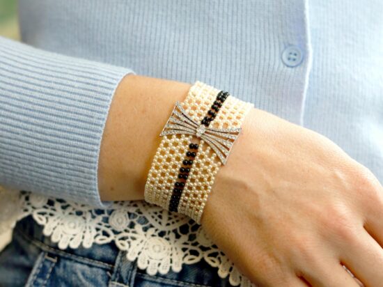 Onyx Bead Bracelet On Wrist