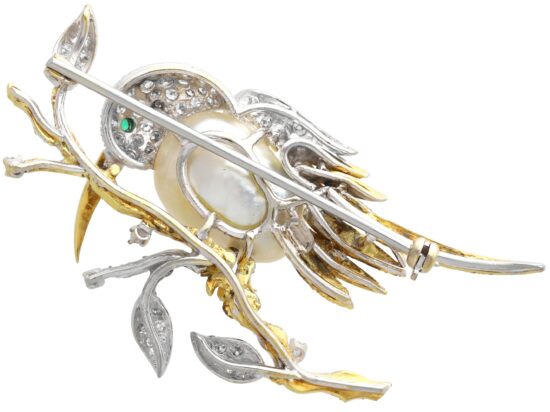 Reverse of 14ct Gold Bird Brooch