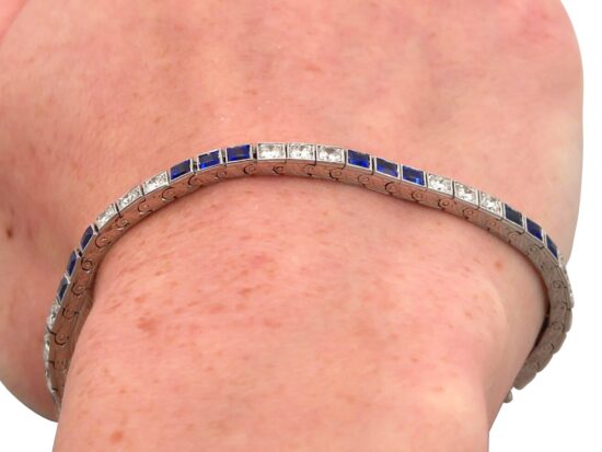 Wearing Sapphire Tennis Bracelet