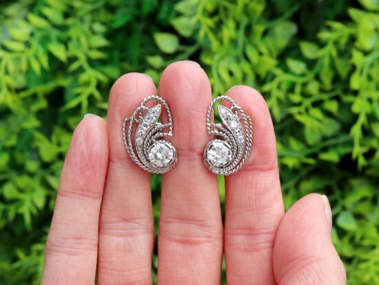 2.14ct Diamond Earrings Front
