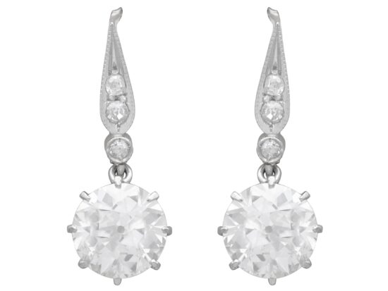 Solitaire Drop Earrings Front