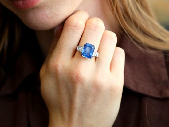 Art Deco Style Ring On Hand