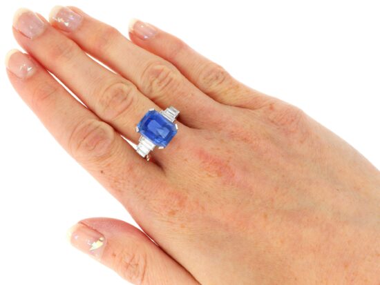 Sapphire Ring Worn On Hand