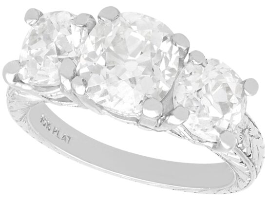 4.5 Carat Diamond Trilogy Ring in Platinum