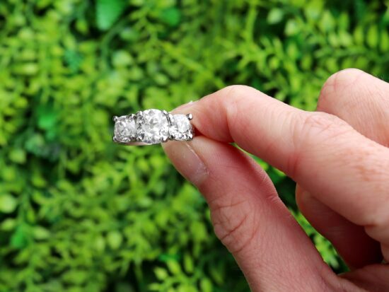4.5 Carat Diamond Trilogy Ring in Platinum outside