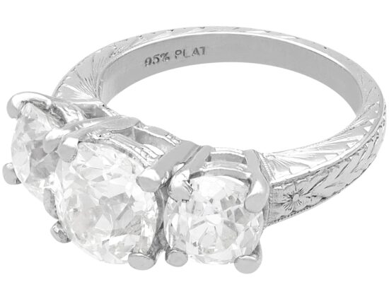 4.5 Carat Diamond Trilogy Ring in Platinum
