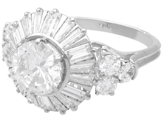 Antique Ballerina Diamond Ring in Platinum