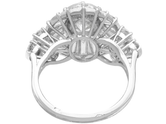 Antique Ballerina Diamond Ring in Platinum back