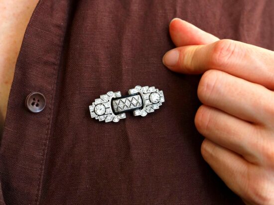 Antique Diamond Brooch Worn