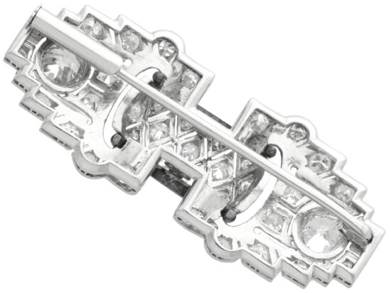 Enamel Diamond Brooch Reverse