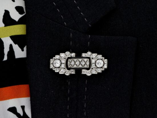Brooch Worn On Jacket