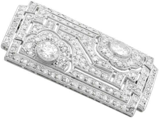 Rectangular Diamond Brooch Design