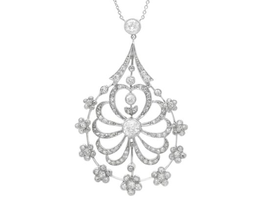 Antique Diamond Platinum Pendant