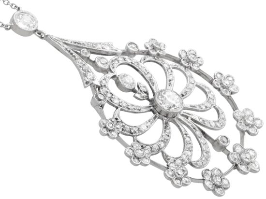 Platinum Diamond Pendant Close Up