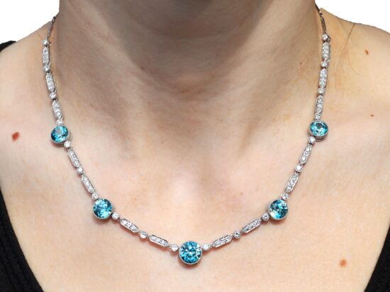 Wearing Zircon Diamond Necklace