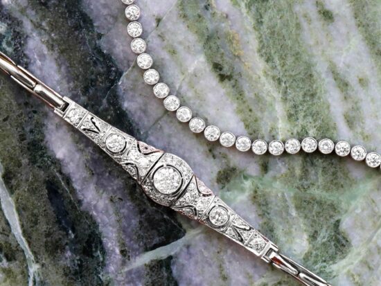 Platinum Tennis Bracelet Detail