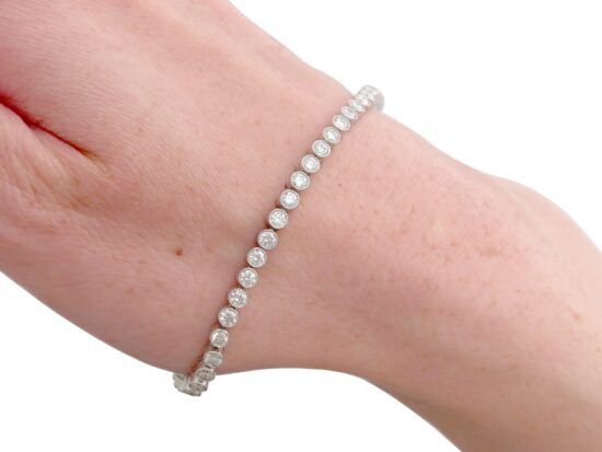 4ct Diamond Tennis Bracelet On Wrist