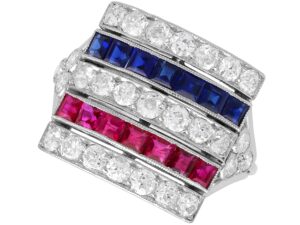 Antique Ruby Sapphire Diamond Ring