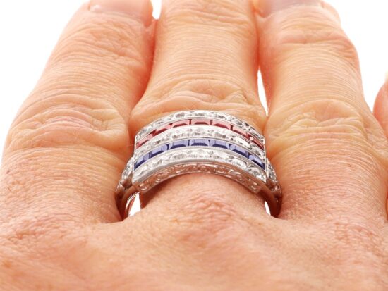 Gemstone Ring Being Worn