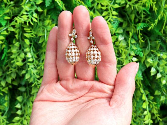 Diamond Teardrop Earrings Outside Detail