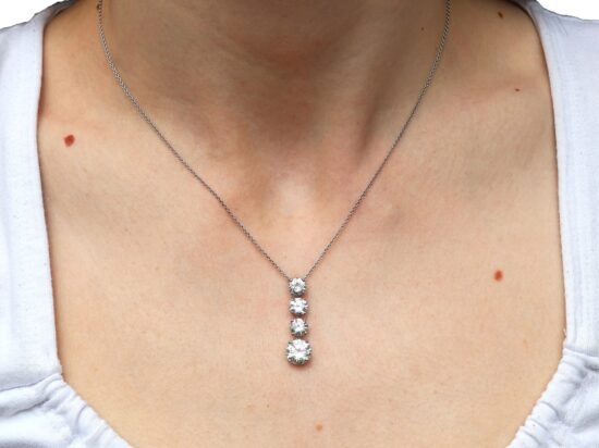 Diamond Drop Pendant On Neck